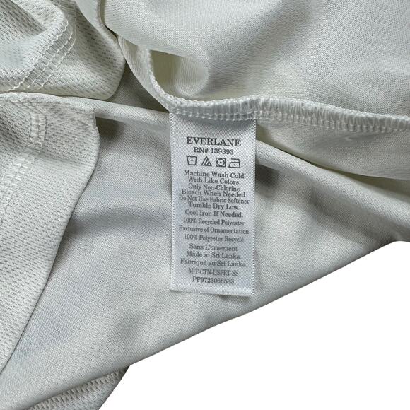 EVERLANE The Sport Crew Neck Short Sleeve Tee T-Shirt White Medium Perform Gym - Picture 4 of 5
